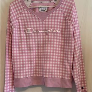 Champion pink gingham sweatshirt